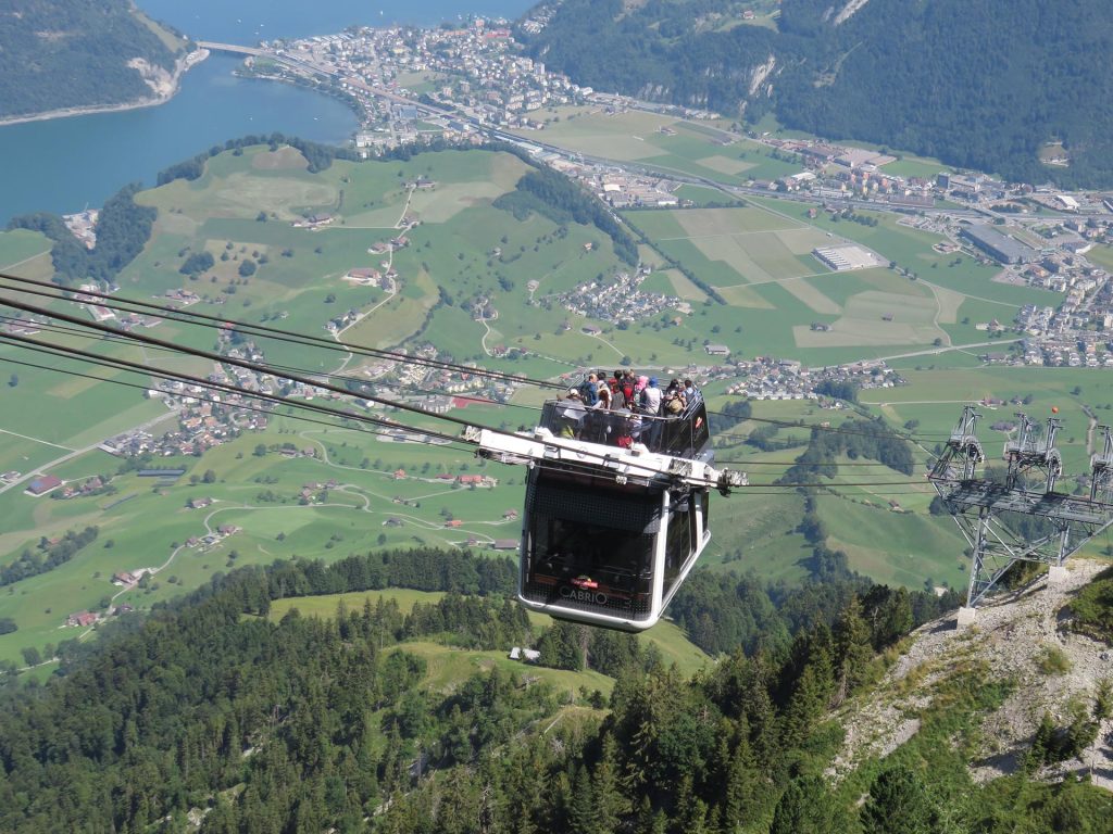 Stanserhorn cable car open top